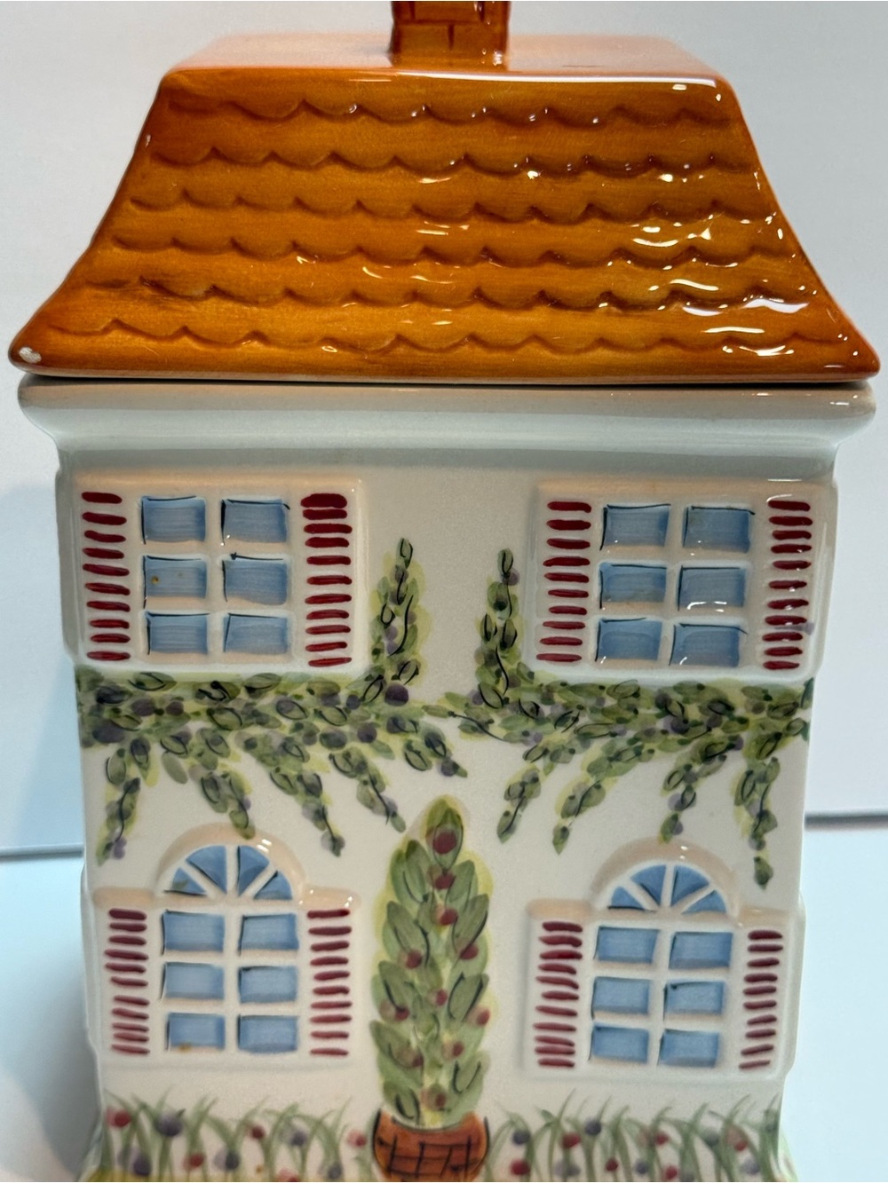 Dario Farrucci Designs House Shaped Handpainted Cookie Jar - Picture 5 of 12